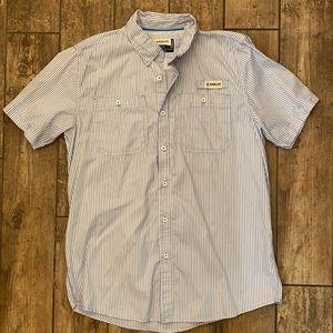 MENS MAGELLAN BLUE/WHITE STRIPE FISHING SHIRT SZ L